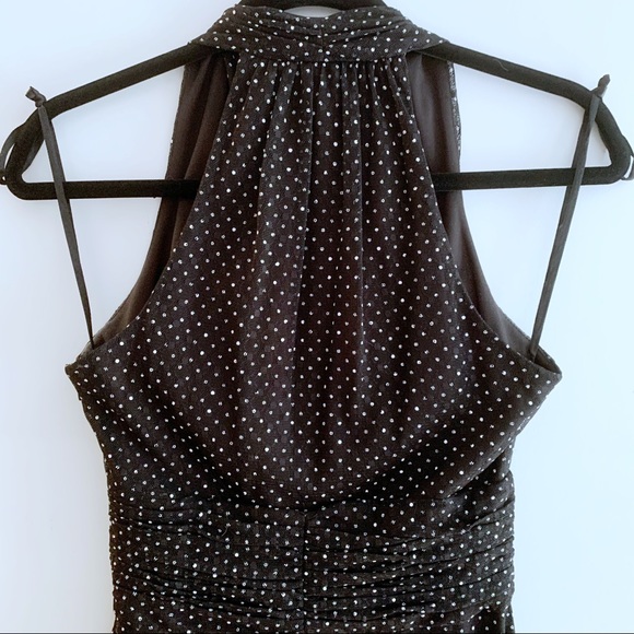 👛2for$20 Evan-Picone Black Mesh /White Dot Dress - Picture 4 of 6